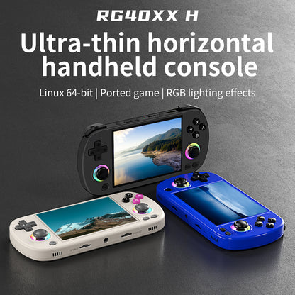 RG40XX H Handheld Game Console 4'' Screen Linux System Joystick RGB Lighting Effect RG40XXH Video Player