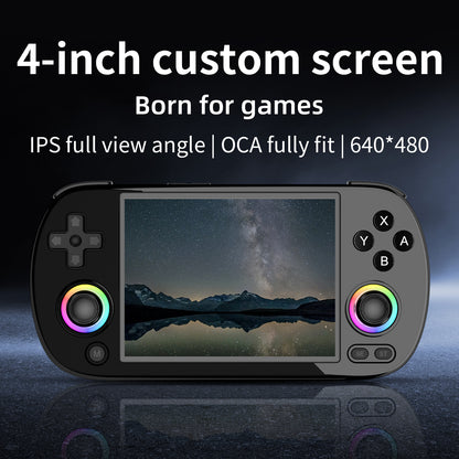 RG40XX H Handheld Game Console 4'' Screen Linux System Joystick RGB Lighting Effect RG40XXH Video Player