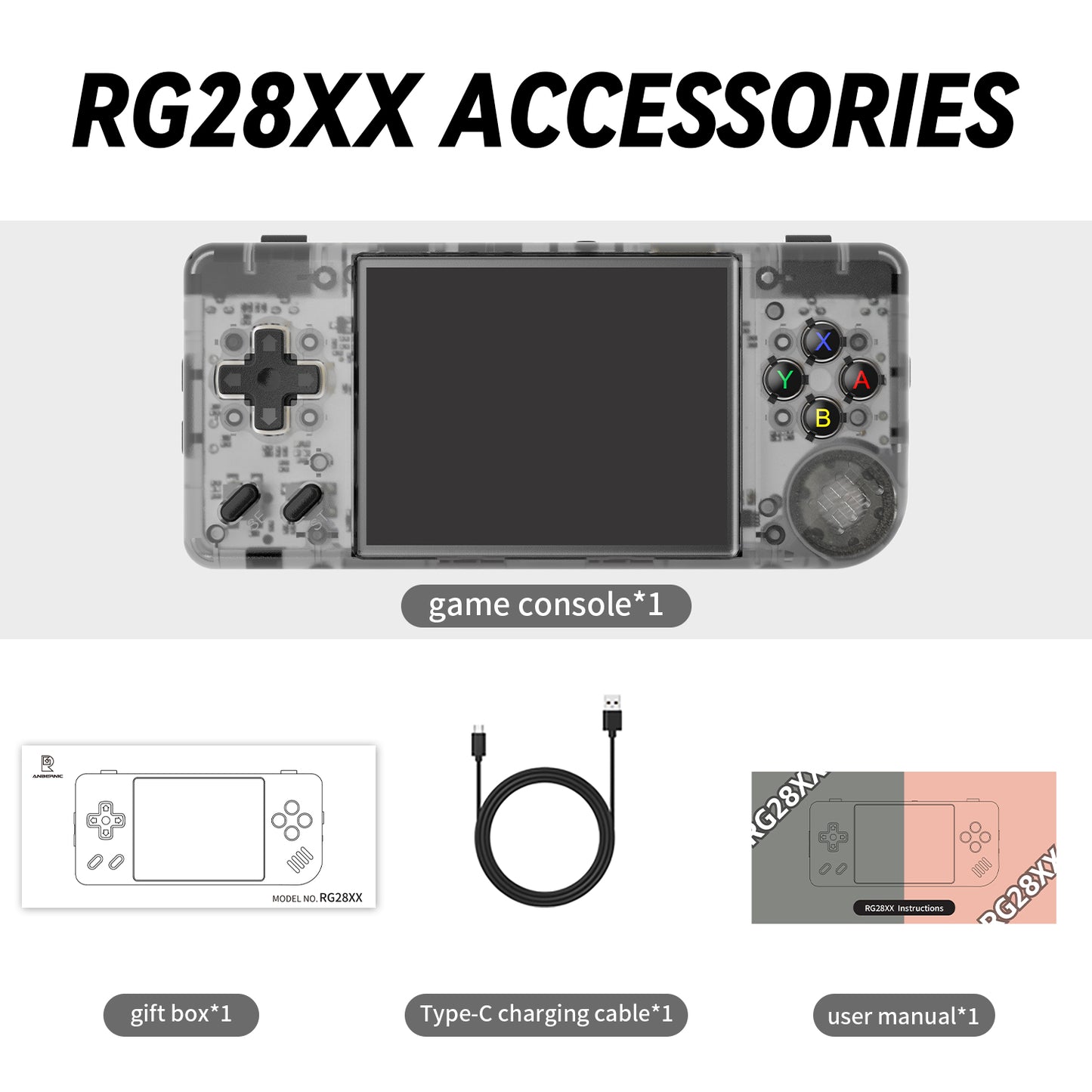 RG28XX Portable Retro Game Console H700 30 Emulator 2.83inch IPS Screen Handheld Game Console  64G