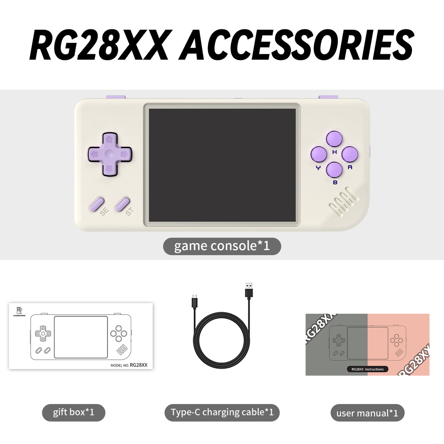 RG28XX Portable Retro Game Console H700 30 Emulator 2.83inch IPS Screen Handheld Game Console  64G