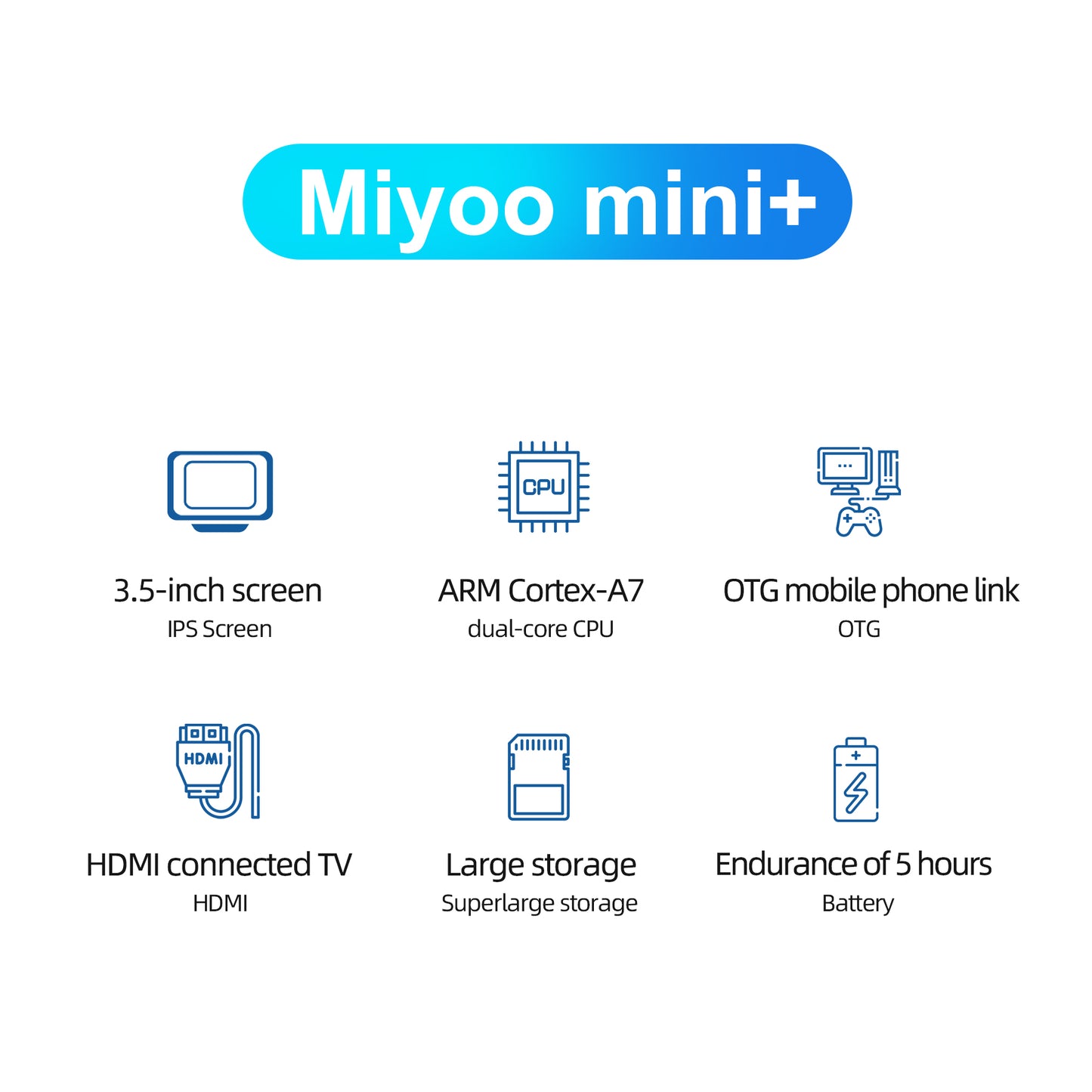 MIYOO Mini Plus Retro Handheld Game PlayerPortable Video Game Console Arch Linux System Pocket Miyoo mini + 64G