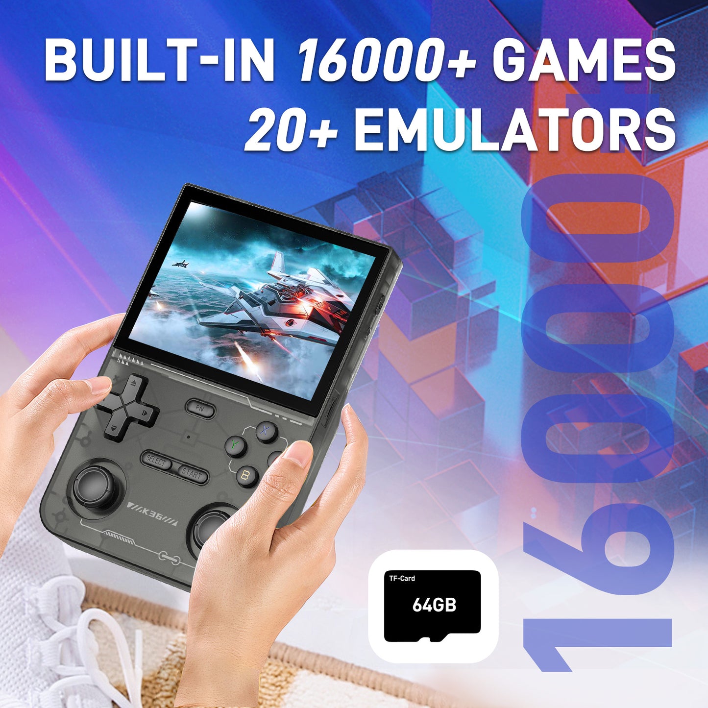 K36 3.5inch 640*480 3500mah 16000+games Open Source Linux retro game consle k36 handheld game console player