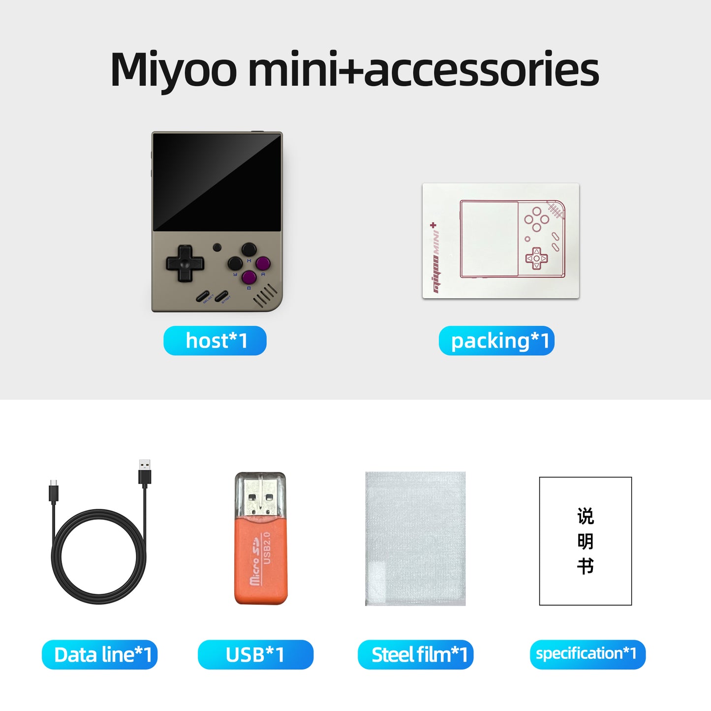 MIYOO Mini Plus Retro Handheld Game PlayerPortable Video Game Console Arch Linux System Pocket Miyoo mini + 64G