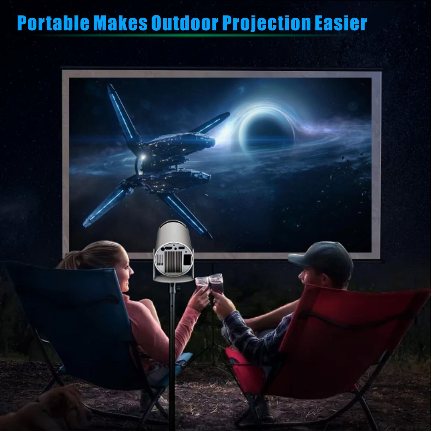 New HY300 Pro Portable Projector 4k Smart outdoor Android 11 1080P Mini 4K Projector