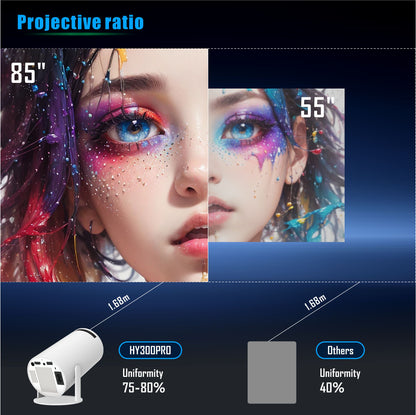 New HY300 Pro Portable Projector 4k Smart outdoor Android 11 1080P Mini 4K Projector