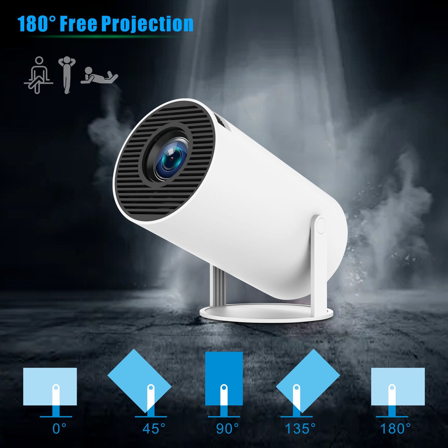 New HY300 Pro Portable Projector 4k Smart outdoor Android 11 1080P Mini 4K Projector