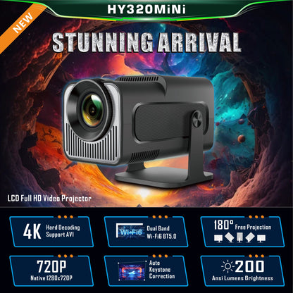 HY320 mini Hd Home Theater Proyector Mini Smart Android Projectors Portable Outdoor Travel Projector 4K