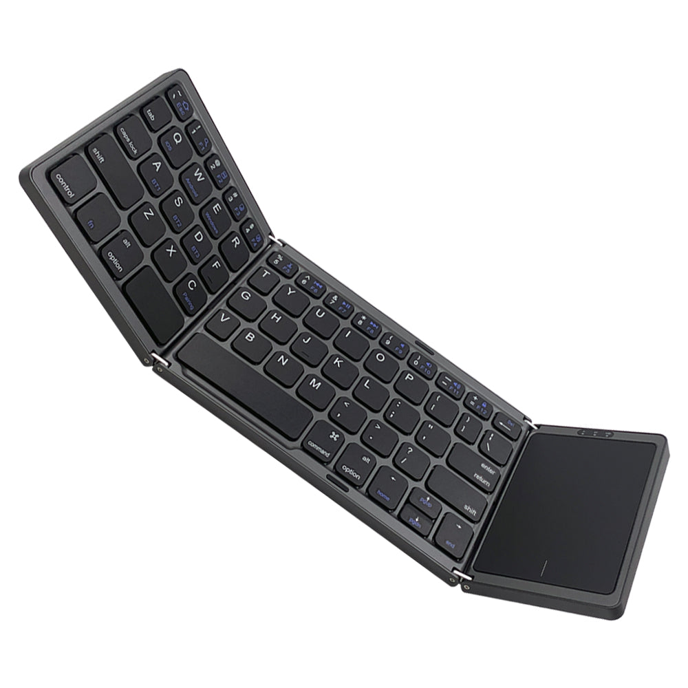 Faltbare Bluetooth-Tastatur mit Touchpad, wiederaufladbare, ultraschlanke Klapptastatur in voller Größe für Android, Windows, iOS-Tablet